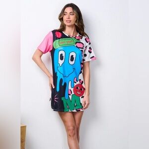 Colorful Graphic Print Women's Dress